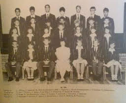 1986: Final Year High School. I'm the only girl in the back row, in the middle.
